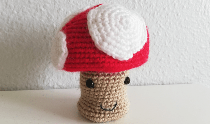 Crochet Amigurumi Red Mushroom with white spots